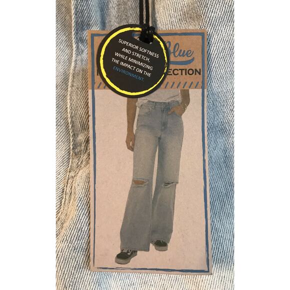 NEW Organic Blue Womens Jeans Size 11/30 90s Wide Leg Jean Mindful Collection - Picture 4 of 8
